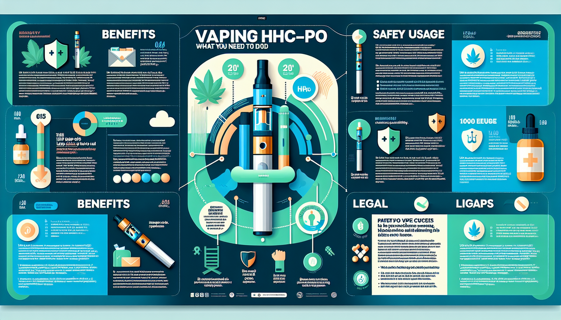 "Infographic by E-Euphoria Vape UK on alternative cannabinoid products. Features HHC, HHC-PO, THC-P, CB9 as legal alternatives to THC. Highlights benefits and safety."