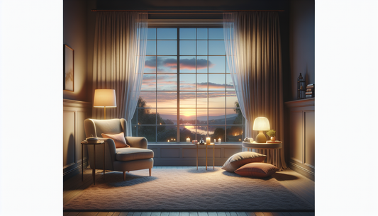 "Cozy room with an armchair, lamp, sunset view promoting E-Euphoria Vape UK's legal alternatives to THC, including HHC, THC-P, and CBND products."